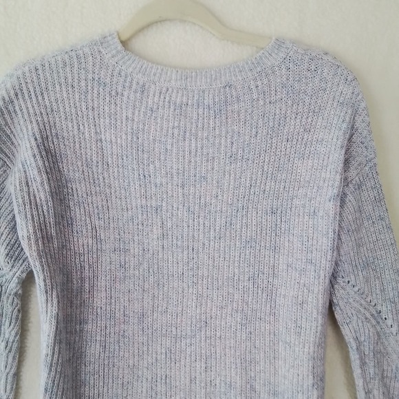 LOFT Cotton Blend Knit Sweater Size Medium Petite in Blue Pink White - Picture 6 of 9